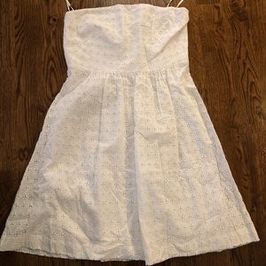 Gap white eyelet strapless dress